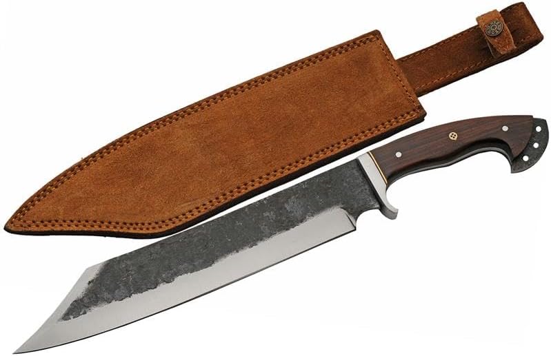 SZCO 18" Black Smith's Bowie Hunting Knife with Leather Sheath