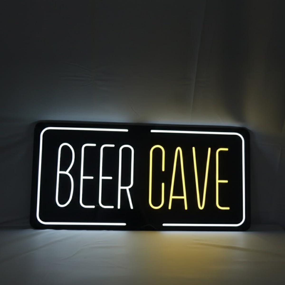 BEER CAVE LED Sign for Bar - 35 x 17 Inches Bright Lighted Beer Cave Display for Home Bars, Pubs, Man Caves, Restaurants & Clubs - Energy-Efficient LED Wall or Window Sign