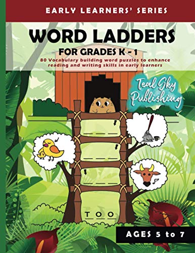 WORD LADDERS FOR GRADES K - 1: 80 Vocabulary building word puzzles to enhance reading and writing skills in early learners | Word ladder for Kindergarten, Grade 1