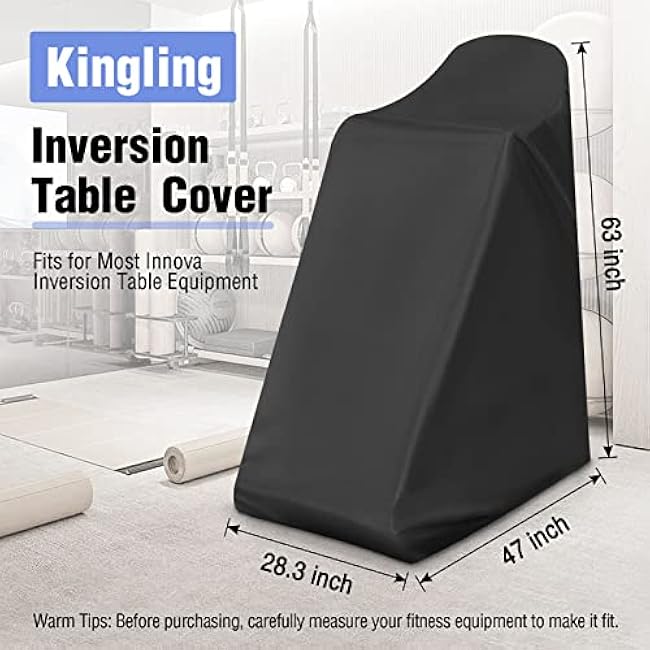 Kingling Cover for Inversion Table, Inversion Table cover Waterproof Outdoor Fits for Most Inversion Tables / Inverted Table / Inversion Chair / Inversion Bench Equipment -47''L x 28''W x 63''H inch