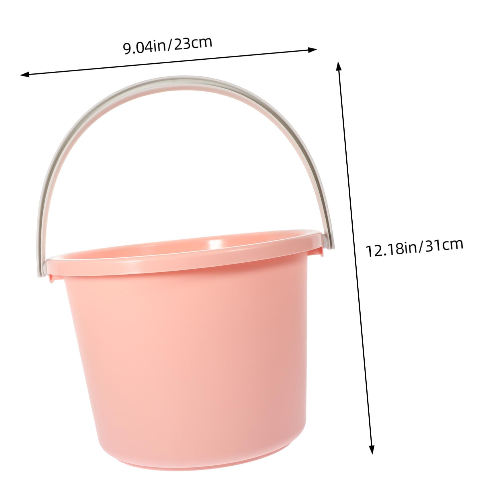 Cubo Plástico Portátil con Asa Antideslizante Capacidad Media para Agua y Lavandería Multifuncional para Hogar Lavado y Almacenamiento Color Rosa
