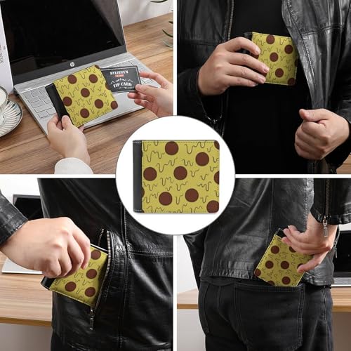 Pepperoni Pizza Fashion Bifold Wallets for Men Women Slim & Thin Credit Card Holder Wallet Purse3