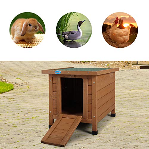 COZIWOW Modern Portable Outdoor Wooden Rabbit Cat Dog Hutch Retreat House for Small