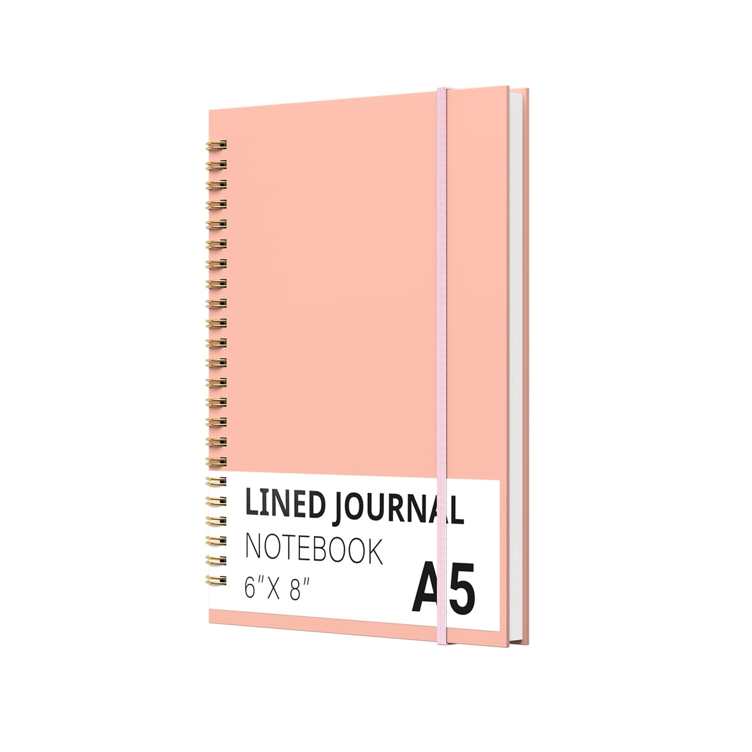 Notizbuch mit goldener Spiralbindung, 120 Seiten, horizontale Linien, für Damen und Herren, für Arbeit, Notizen, Tagebücher und Büro-Schulbedarf, A5 (15,2 x 20,3 cm), Grün (Rosa)