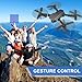 Mini Drone With 4K Cameras,Drones One Key Take Off/Landing, Waypoint Fly,Gesture Selfie,Headless Mode,3 Speeds Modes,2 Batteries,Remote Control Foldable RC Quadcopter Toys Gifts for Boys Girls. (Black)