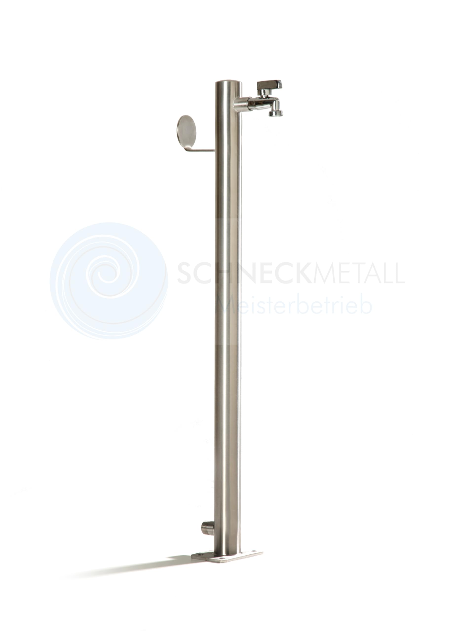 Schneck Wasserzapfstelle Ø 4,8cm 85cm mit Schlauchhalter WS4885SH Wasserzapfstelle Edelstahl Wasserverteiler Brunnen SchneckMetall