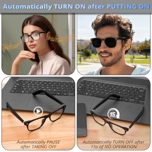 Image of AI Smart Glasses with DeepSeek R1,Smart Translation,Color-Change Lenses, UV /Blue Protection, Audio Intelligent,Open Ear Music, Voice Assistant.