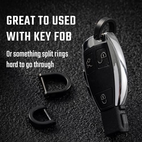Image of KeyUnity KA17 Titanium D Ring Key Shackle, U Shape Key Ring Horseshoe Clasp for Car Fob, DIY Leather Key Organizer Keychain
