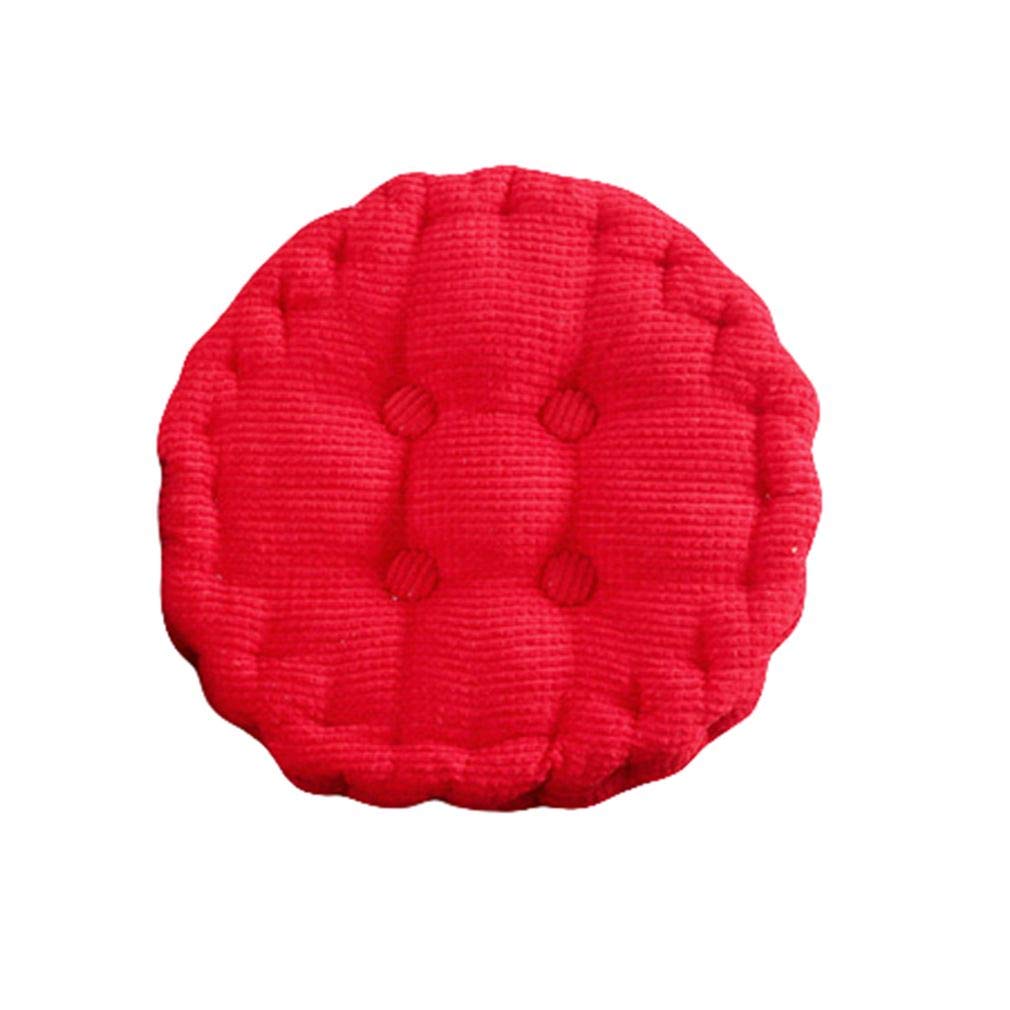 COMVIP 45 x 45cm Round Corduroy EPE Cotton Filled Floor Pad Pillow Chair Cushion Red