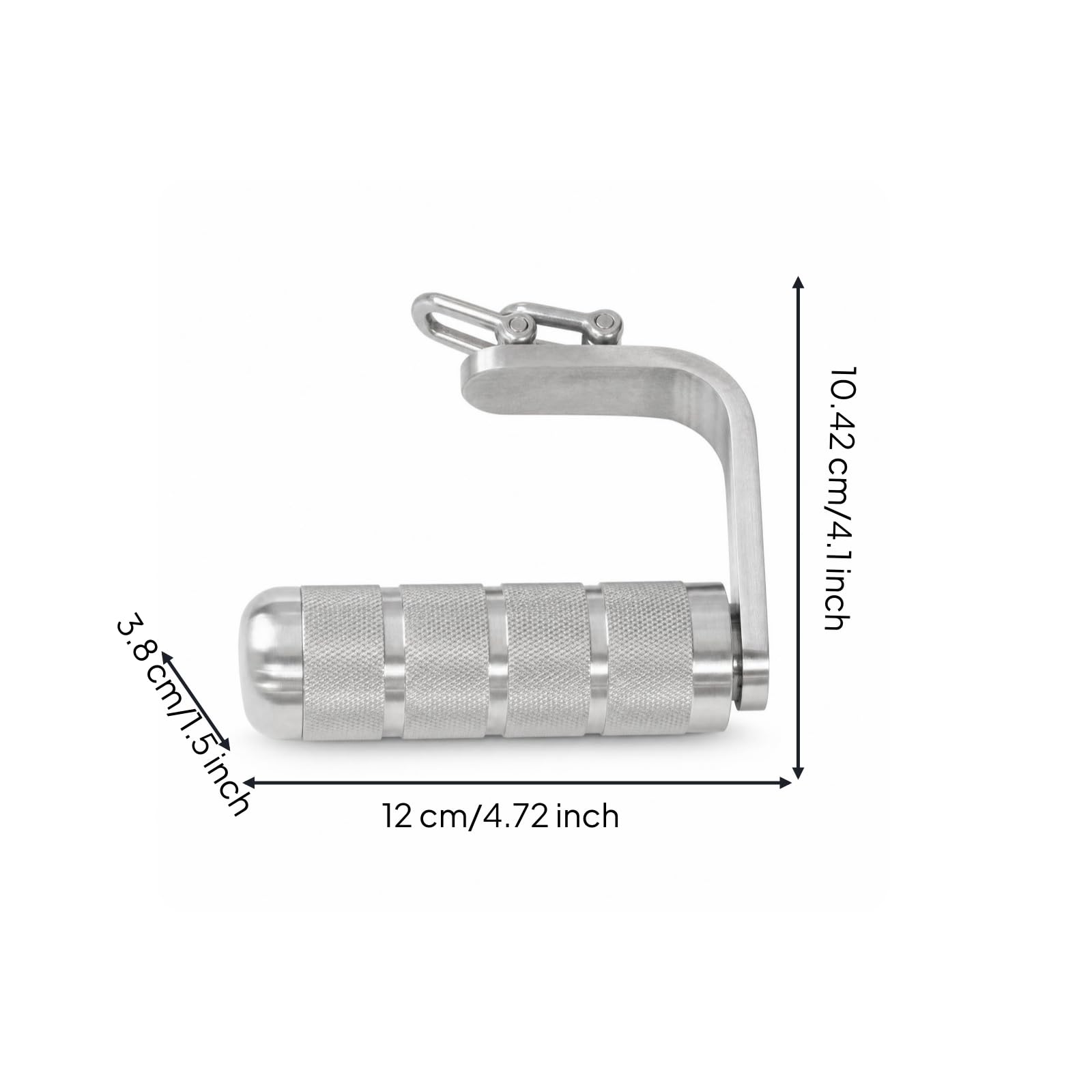 Entrenador Muñeca y Antebrazo Antislizante Mango Giratorio Acero Inoxidable con Relieve Agarre en L para portistas, Escaladores, Gimnasio