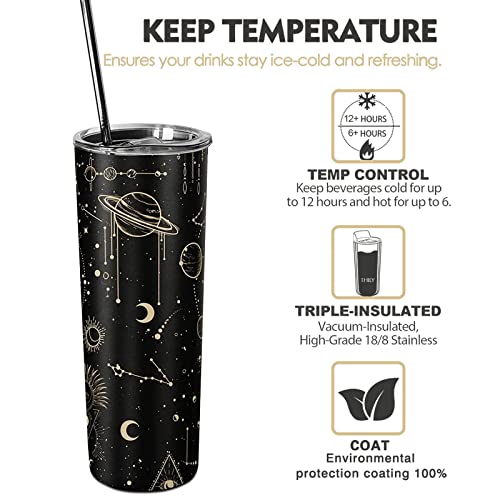 Ceovfoi Goth Moon Tumbler With Lid And Straw, Sun And Moon Cup Gothic Coffee Travel Mug,20 Oz Witch Tumbler Cup,Witchy Gifts For Women Goth Decor Halloween Decor Witch Stuff For Women #TOP7