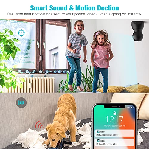 Indoor Camera, 1080P WiFi Pet Camera, Home Security Camera Indoor for Pet/Baby/Nanny, Pan/Tilt Dog Camera, Smart… - Image 4