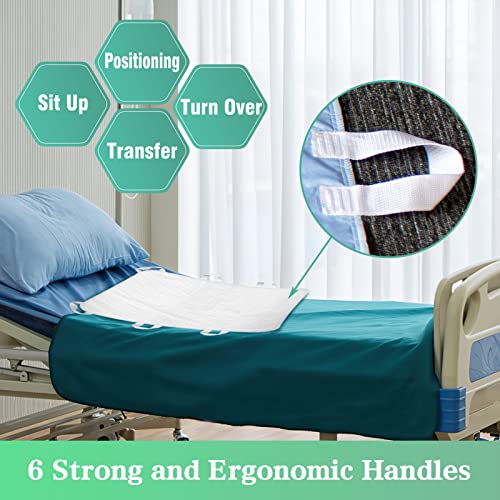 Mildplus Washable Bed Pads With 6 Sturdy Handles 34”×36” Extra Large Reusable Underpads 4-Layers Leakproof Chucks Pads Washable For Incontinence (Blue,1 Pack) #TOP4