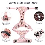 HEELE No-Pull Hundegeschirr, Brustgeschirr für Mittelgroße Hunde, Weich Atmungsaktiv Einstellbar Reflektierend Hundegeschirr Anti Zug mit Gepolstert Griff, Pink, S