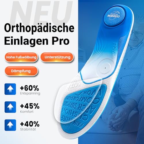 PCSsole ortopedski ulošci Gen 2 | Za plantarni fasciitis, petne trne, ravna stopala i bolove u stopalima | Dinamička raspodjela pritiska s potporom luka