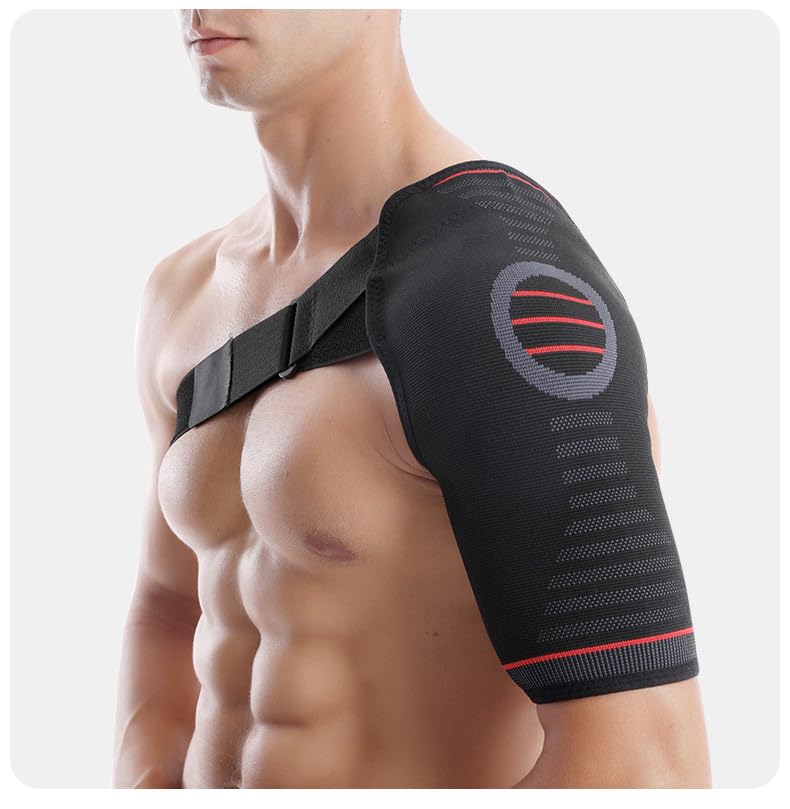 SPOBTRACE - Soporte de hombro ajustable para manguito rotador rotador, manga de compresión de hombro para hombres y mujeres, soporte para brazo inmovilizador para alivio del dolor, sueño, lesiones