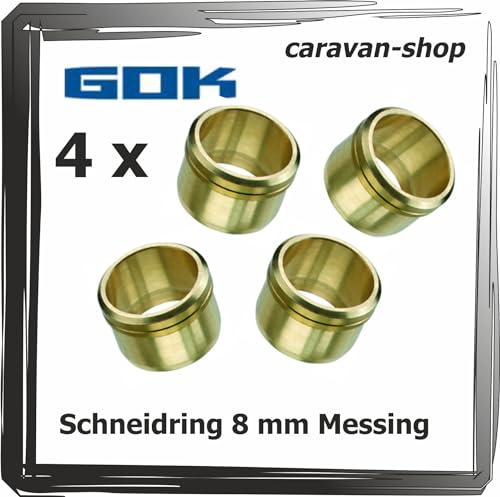 4 x Schneidring Messing für Gas Kupferrohr 8 mm Boot Marine Verschraubung 4 x Schneidring Messing für Gas Kupferrohr 8 mm Boot Marine Verschraubung