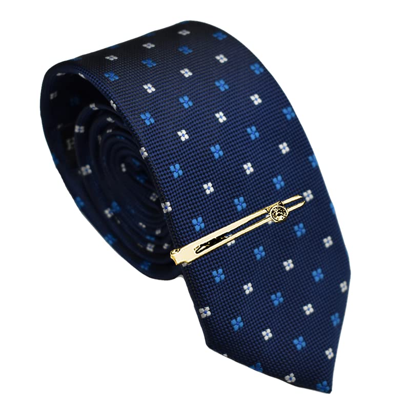 louis stitch Mens Floral Printed Blue Italian Silk Suit Necktie Incl Golden Tie Pin for Men (Czech) (TEBU10)-picture-11