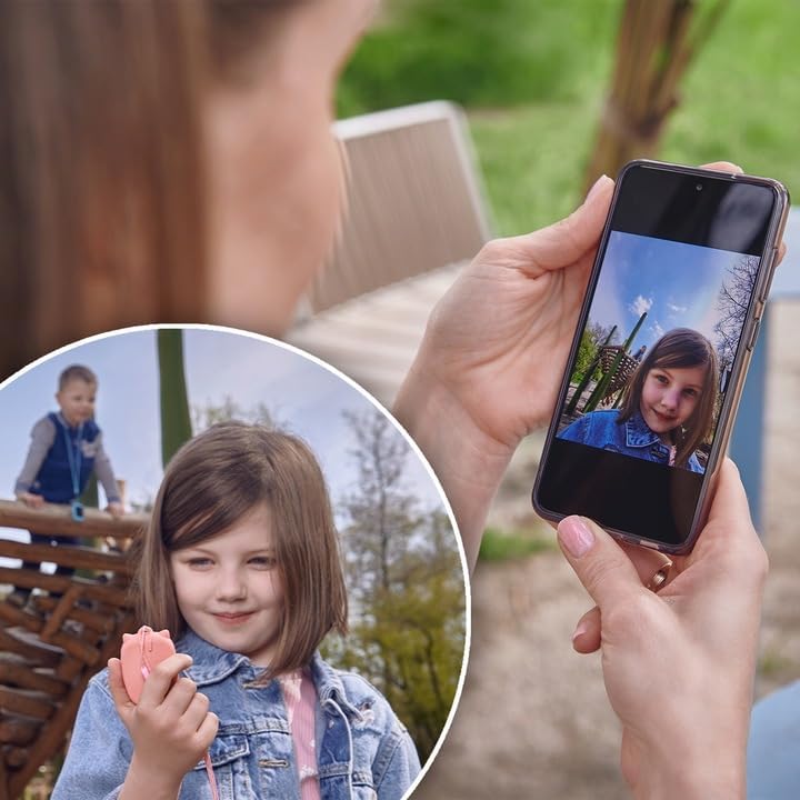 Parent viewing child's photo taken by smartwatch on a smartphone
