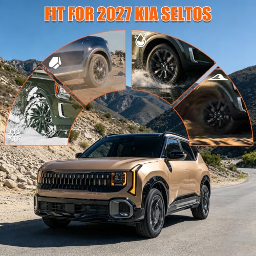 Image of Mud Flaps Splash Guards for 2027 Kia Seltos (Not Fit for X-line S and X-line SX), Durable ABS Mud Guards, Protects Against Mud, Rocks, and Debris, 2027 Kia Seltos Accessories (4PCS)