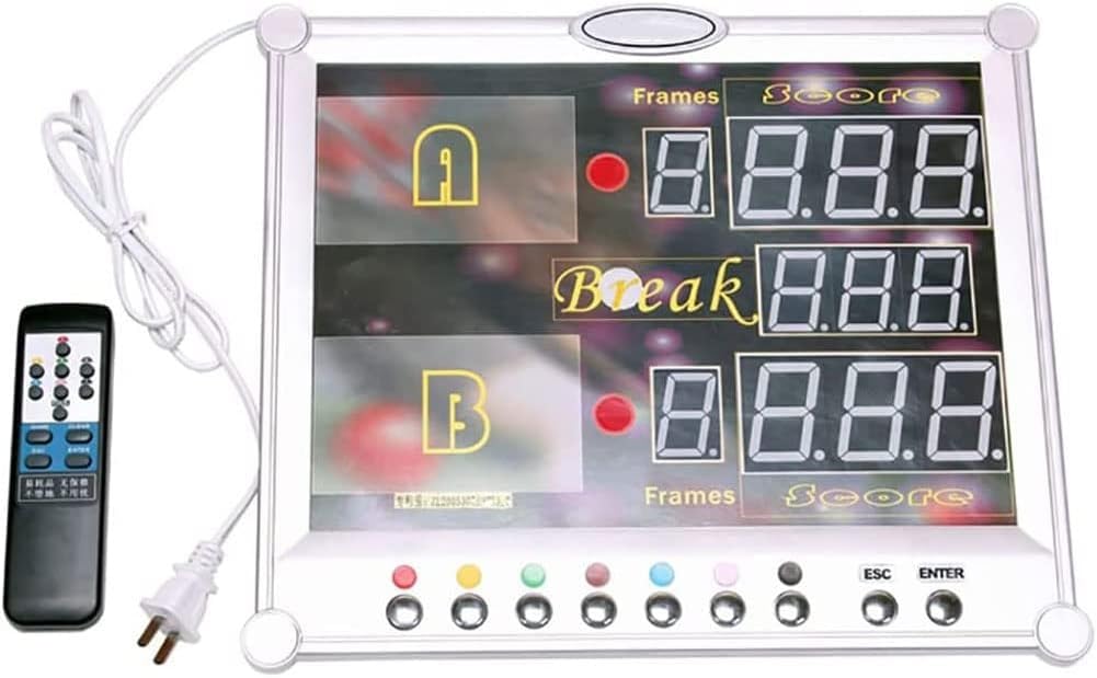Tabellone segnapunti a LED per snooker, da 0 a 199 punteggi, con telecomando, display video digitale, da parete, per giochi al chiuso