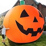 ZPISF 10 FT Halloween Inflatables Giant Pumpkin with Rotating LEDs Outdoor Decorations, Blow Up Pumpkin Halloween Yard Decorations for Front Lawn Garden Decor