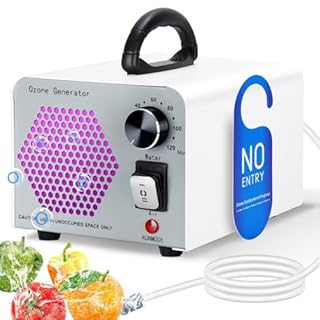 GMGXX 2 In 1 Generatore di Ozono 60000mg/H, Ozonizzatore per Ambienti con Modalità Acqua e Aria, O3 Purificatore d'Aria Deodorante con 120 Min Timer, Macchina Ozono per Casa Auto Frutta Verdura