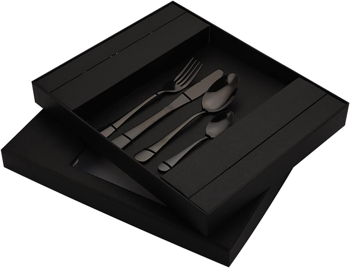 Party 24Pcs/Set Golden Cutlery Set with Giftbox Mirror Gold Silverware Stainless Steel Dinnerware Set Knife Fork Spoon Tableware Set Outstanding (Color : Orange) (Orange)