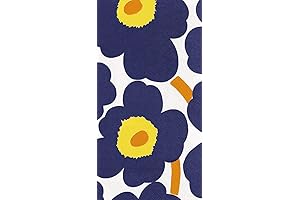 IHR Disposable Paper Dinner Napkins, 16 pack, 8.5" x 4.5", Unikko Dark Blue