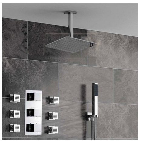 Robinet mitigeur de douche 6 pcs massage jet de salle de bain pluie