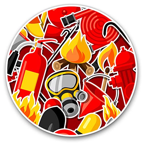 Vinyl Stickers (Set of 2) 7.5cm - Firefighter Fireman Fire #14703