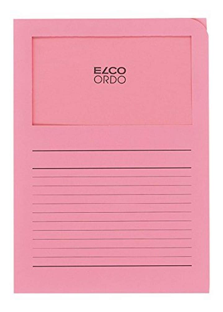 Elco Ordo "Classico" Cartellina con Finestra - Rosa - scatola da 100