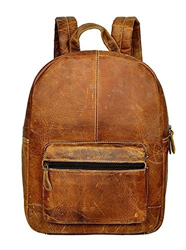 Genuine Leather Backpack Business Travel Daypack Fits 15.6" Laptop