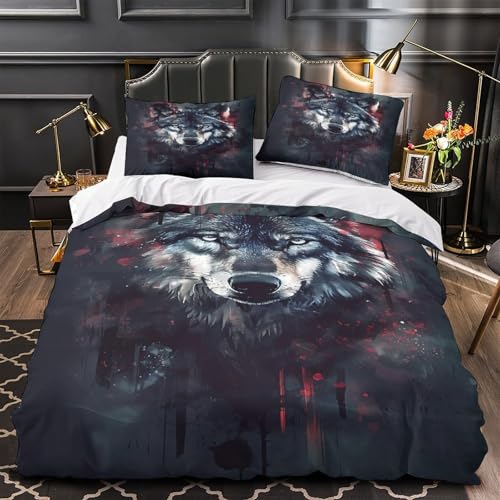 Housse de couette loup effet super doux en microfibre haute densité