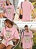 WIEIYM Womens Oversized Nashville Music T Shirt Rock Tshirts Vintage Guitar Wings Graphic Tee Shirt Country Concert Band Short Sleeve Tops Pink #1