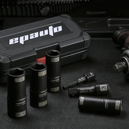 EPAuto 6-Piece 1/2-Inch Drive Impact Flip Socket Set