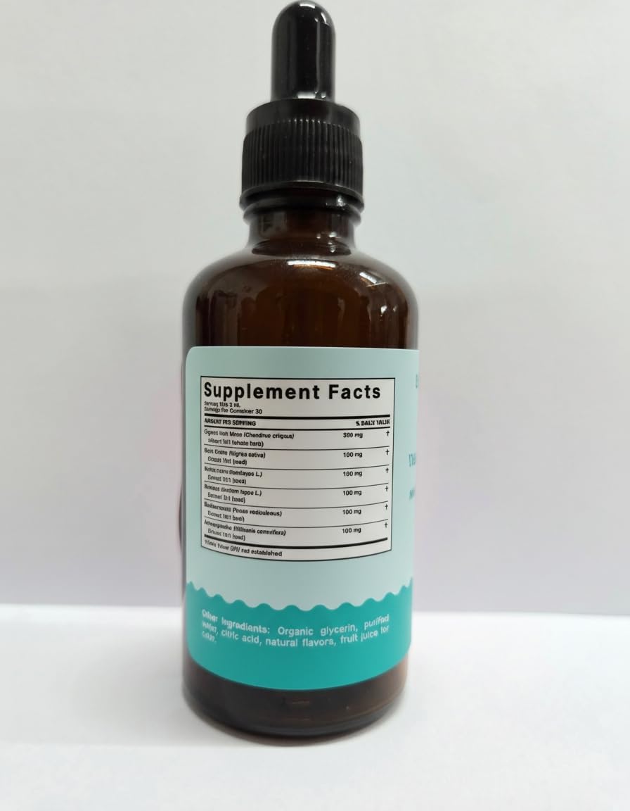 Sea Moss Drops with Ashwagandha Tincture Black Seed Oil Burdock Root Bladderwrack Liquid Drops - 60ml