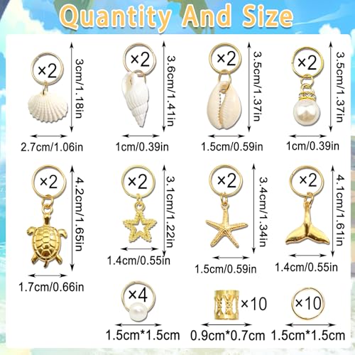 40 piezas joyería para trenzas accesorios dorados miniatura 4