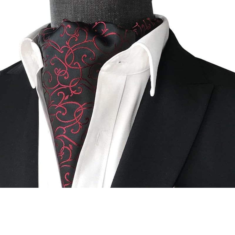 Image of MIPPO Men's Ascot Paisley Floral Jacquard Woven Gift Cravat Tie