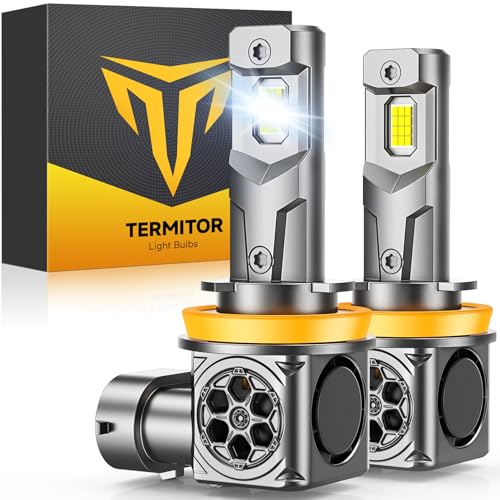 Termitor 2026 𝟕𝐭𝐡-𝐆𝐞𝐧 H11/H9/H8 LED Bulbs, 𝟖𝟎,𝟎𝟎𝟎𝐋𝐌 𝟏𝟒𝐗 Super Brighter H11 LED, True 1:1 Mini Size, 6500k Cool White, Plug & Play,10 Years Longer Lifespan, Pack of 2