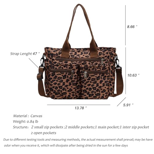 Bolso Tote con Estampado Leopardo para Mujer miniatura 4