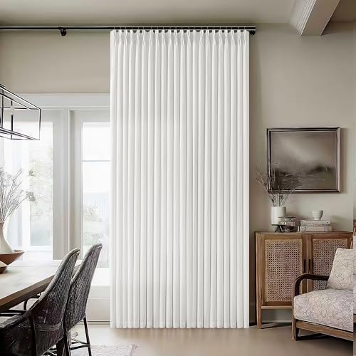 Image of 70 Wide Ivory Off White Semi Sheer Pinch Pleated Linen Curtains 102 Inch