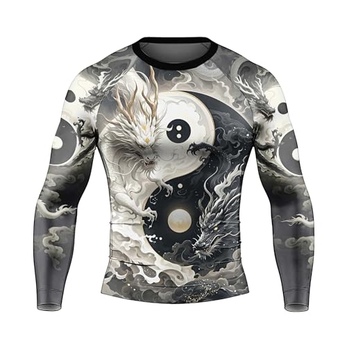 Dragon Men's Rash Guard Long Sleeve BJJ Rashguard for Men Jiu Jitsu Rash Guard Tight Compression Shirt2