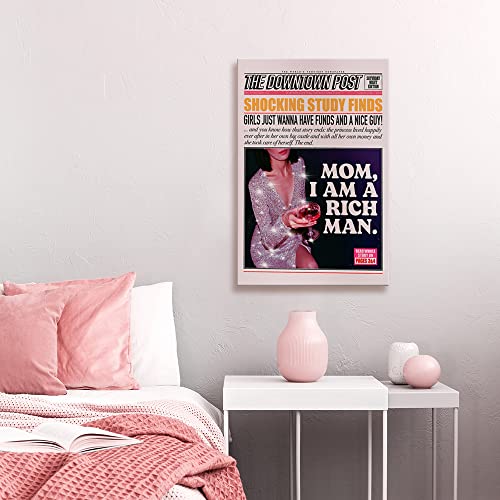 Verenix Funky Wall Art Groovy Poster Print Hot Girls Drink Champagne Preppy Pictures Trendy Newspapers Wall Decor For Living Room Bar Cart 12X16In Unframed #TOP3