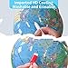 Sexacohu 8'' Illuminated Globe for Kids(World Globe with Stable Heavy Metal Base Rewritable Easy-Read High Clear Map Educational Interactive for Children Learning STEM Toy Present for 3+ Years Old)
