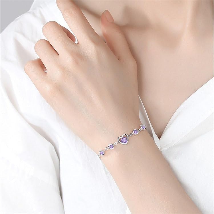 Love Heart Bracelet for Women 925 Sterling Silver Plated Cubic Zirconia Crystal Bracelets Birthday Mothers Day Jewelry Gifts for Her - Image 3