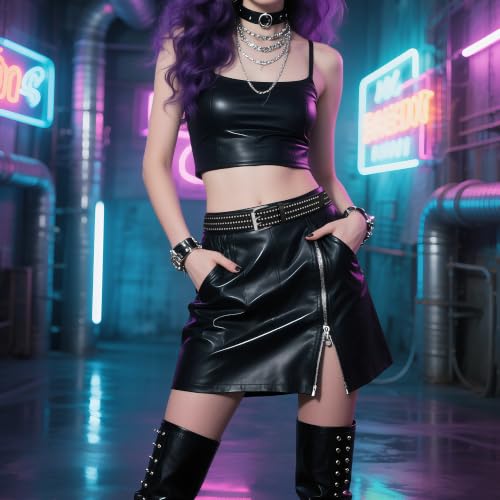 Image of Black Studded Belts for Women, Goth Belt with Double Star Holes | Y2K Punk Belt for Teens Jeans /Pants /Skirts, Adjustable Faux Leather Goth Belt for Daily Fashion /Festival