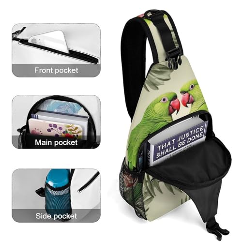 Couple Parrots Olive botella mochila tipo bandolera miniatura 4