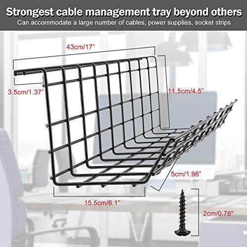 image for JONYJ Under Desk Cable Management Tray, Cable Organizer for Wire Manag