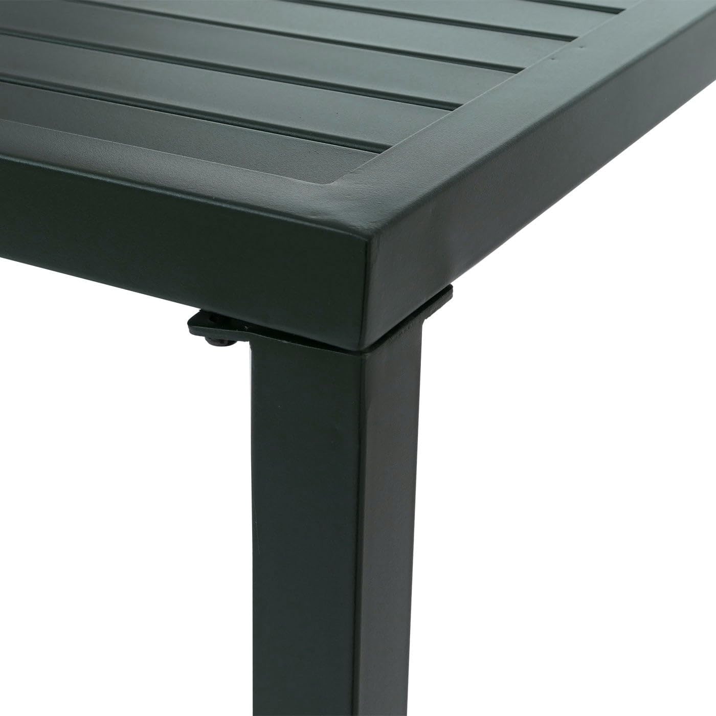 Mendler Mesa alta HWC-P91, mesa de jardín, mesa de bar, exterior, metal, 105 x 130 x 65 cm, color verde